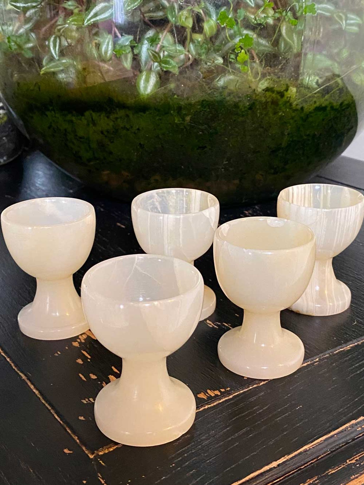 Alabaster liqueur service