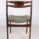 Set Of 12 Dining Chairs Made In Rosewood And Green Fabric