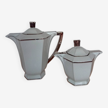 Art deco teapot and sugar pot service