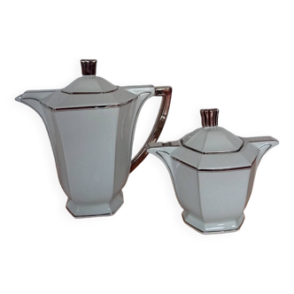 Art deco teapot and sugar pot service