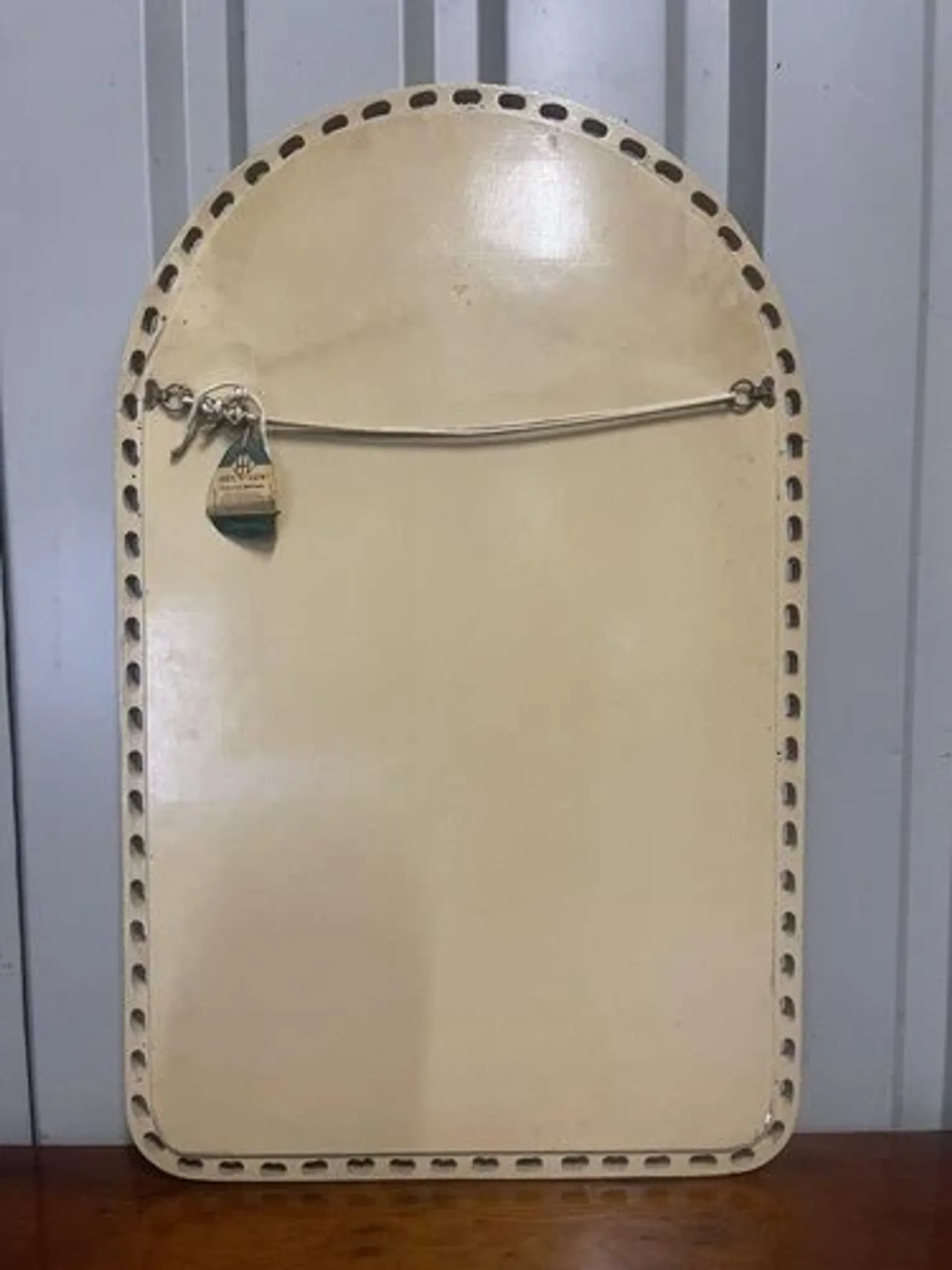Vintage 1950s John Halls Galvo Cream and Gold Wood Wall Mirror