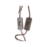 Set of 2 Retro Tulip Lamps | Space Age Lights Dutch Design With Brown Plastic Base And Linen Shades