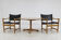 Set of Danish black leather armchairs and coffee table by ditte and adrian heath, 1960s