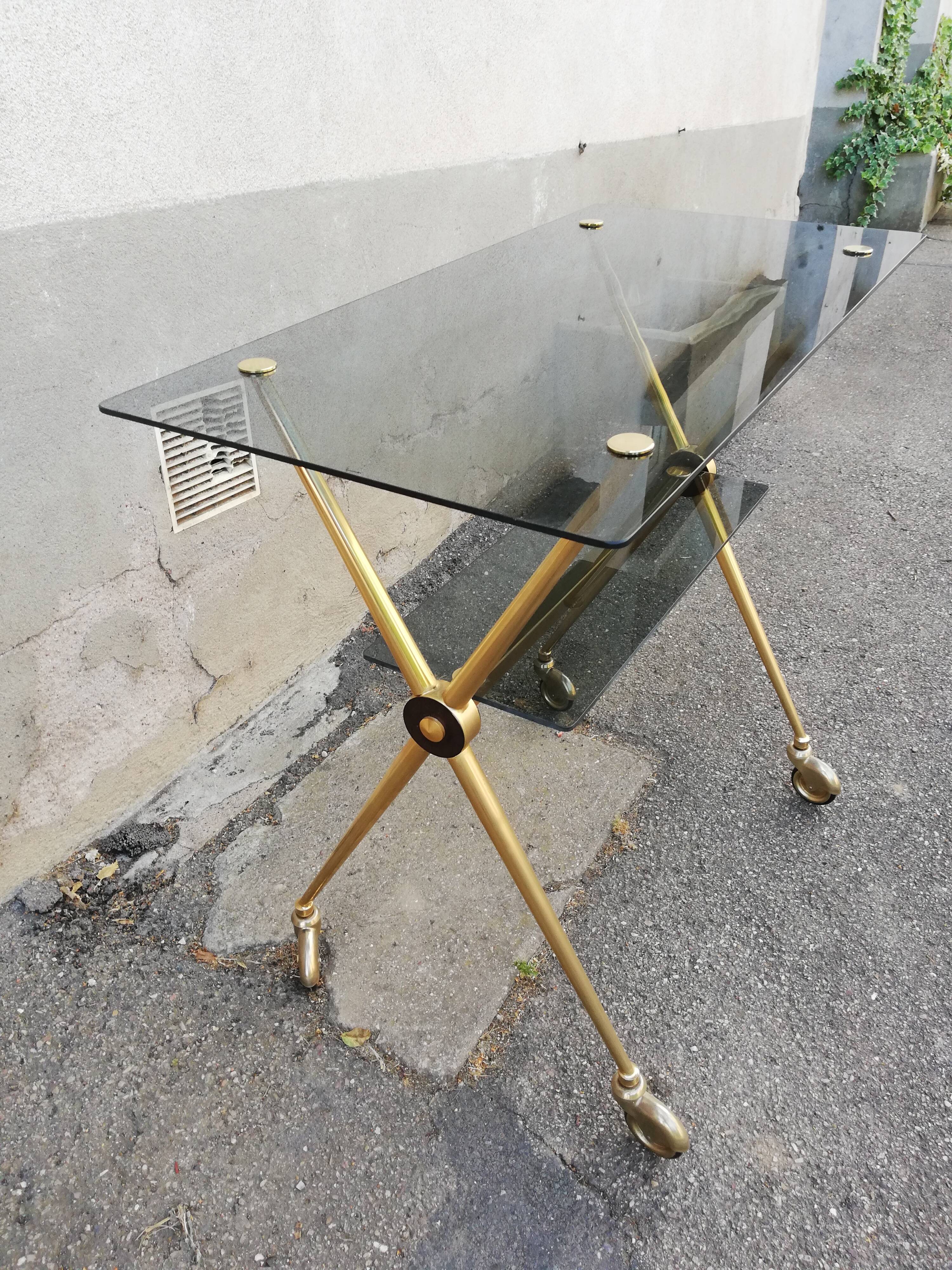 Dessert years 60 gold metal and glass