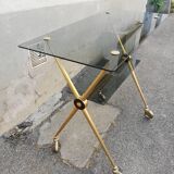 Dessert years 60 gold metal and glass