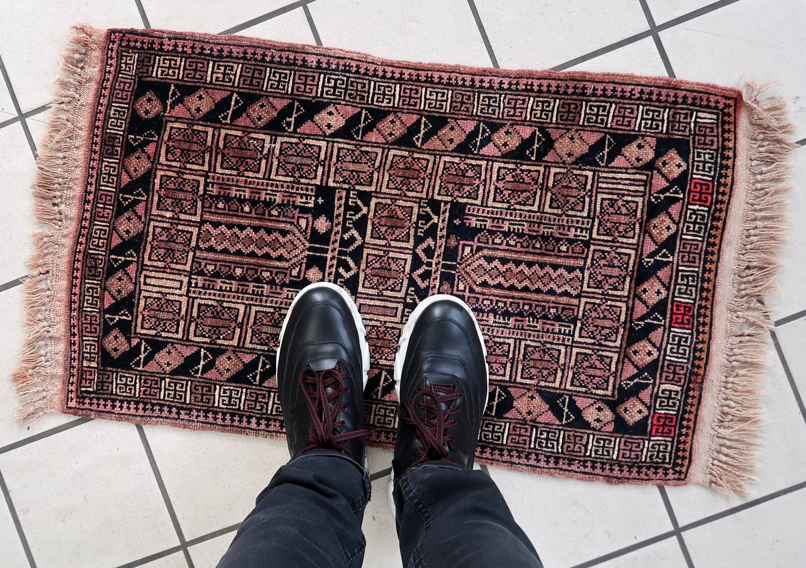 Tapis vintage fait main Baloutche 50x84 cm en laine - 1C1044