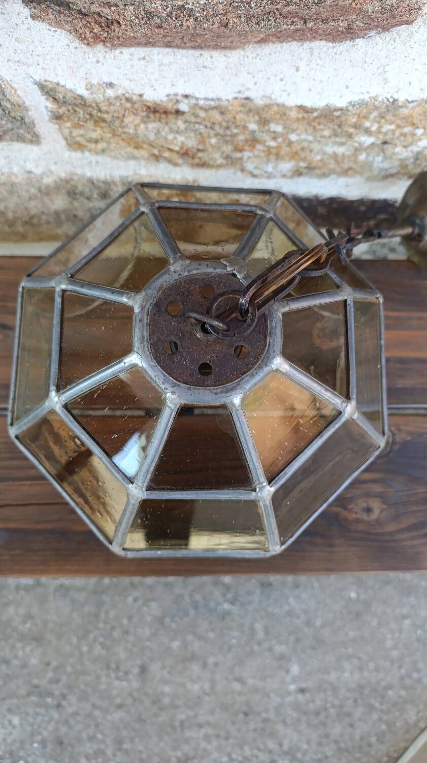 Lustre verre coloré et étain