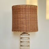 Living room lamp made of sculpted stone in the style of Tormos, France 1970s.