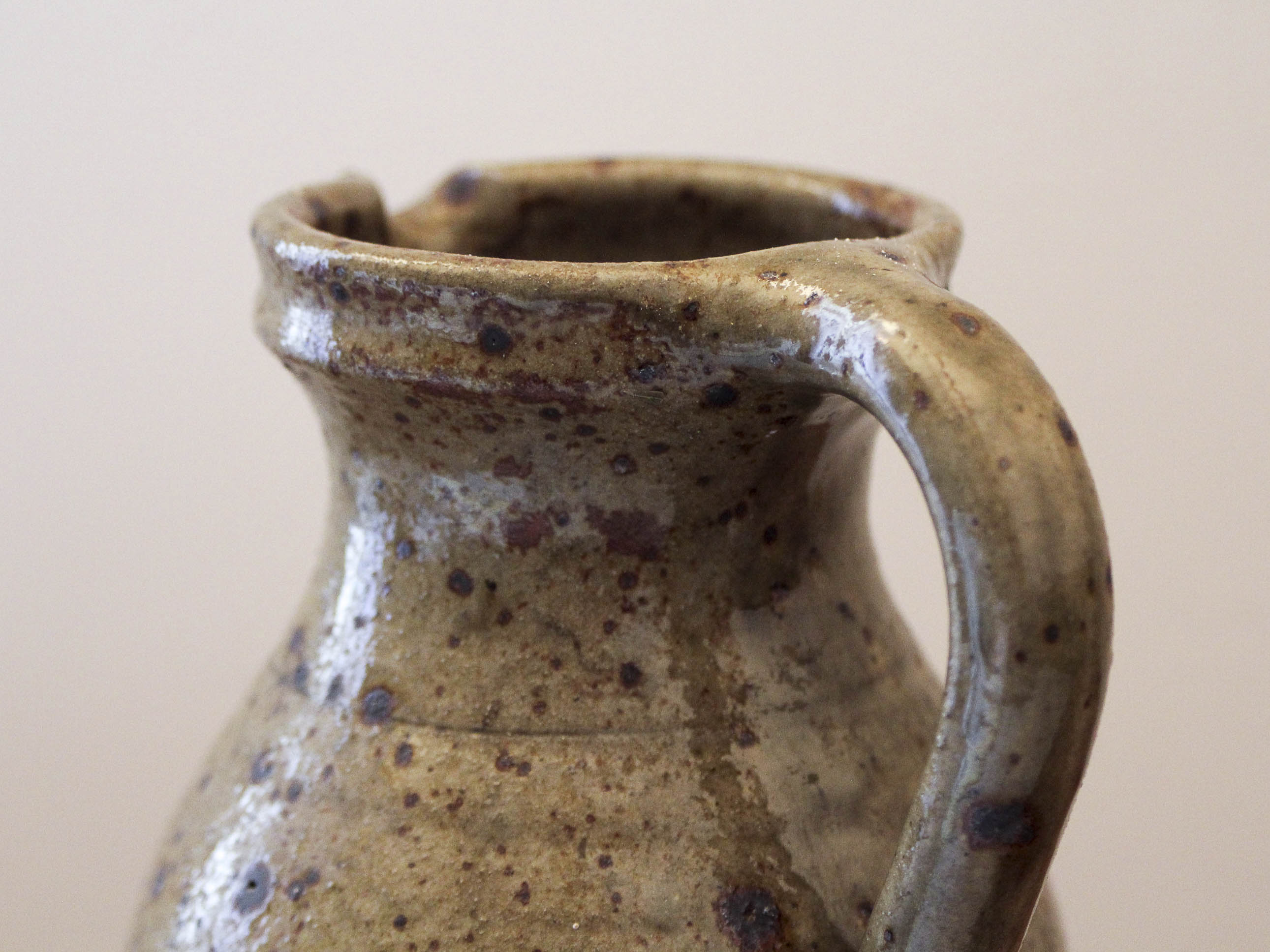 Pyrite stoneware pitcher Guy Baudat 70s