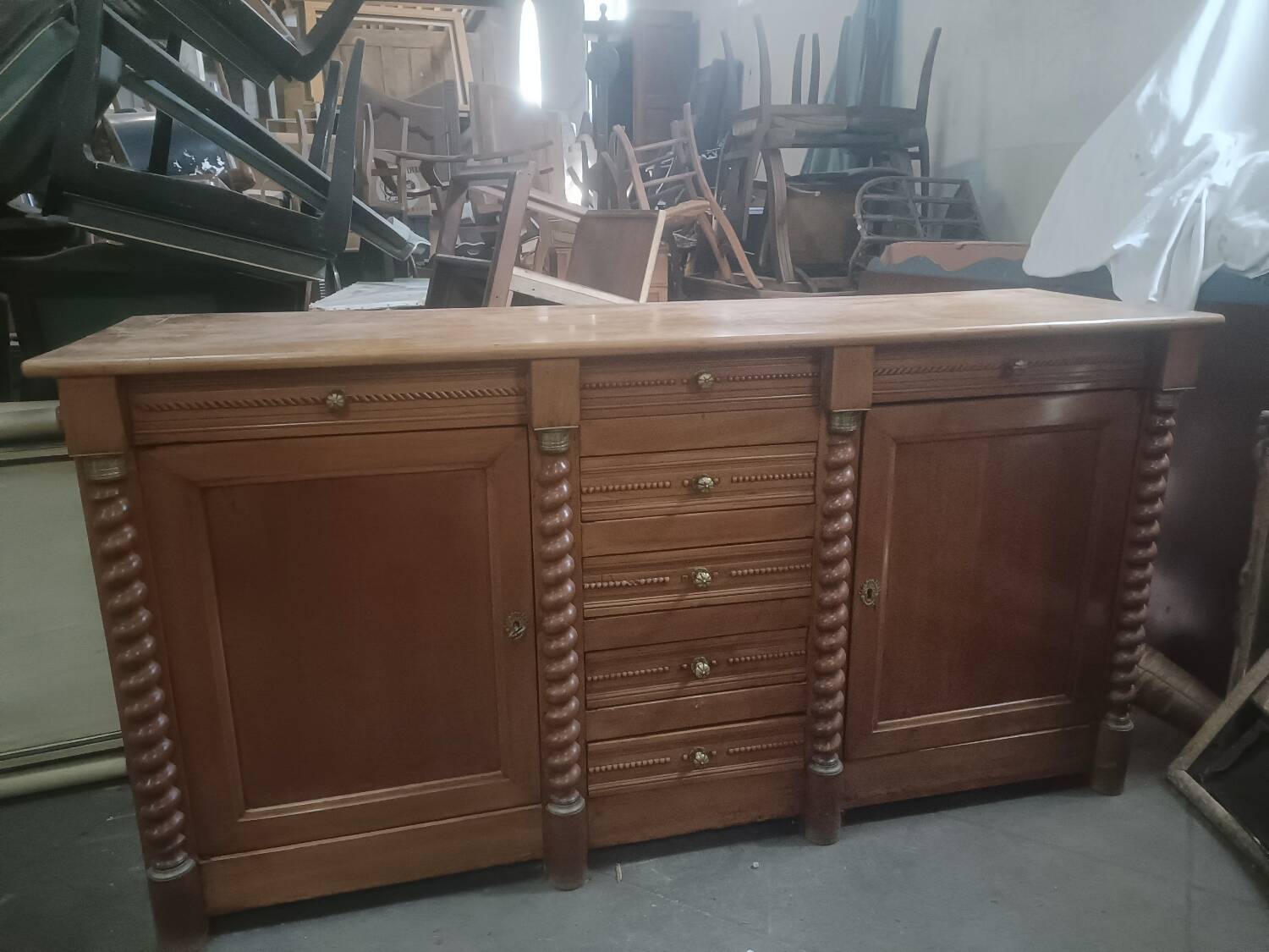 19th century sideboard with two doors and drawers