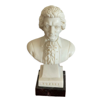 Mozart bust in alabaster Italy