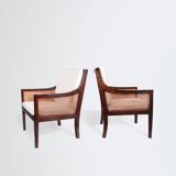 Pair of Danish 1940s bergere armchairs