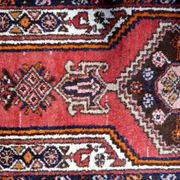 Handmade vintage Persian Hamadan rug 93cm x 196cm 1970s