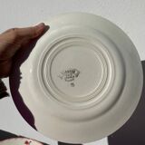 4 old Luneville flower plates