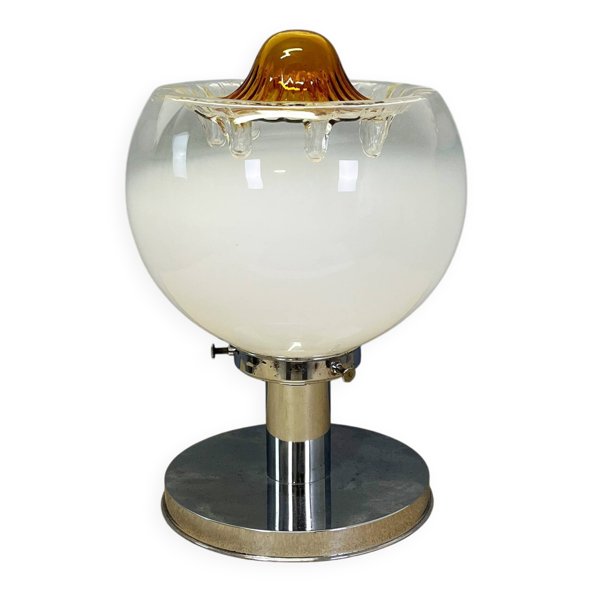 Table Lamp Mazzega, Toni Zuccheri opal glass