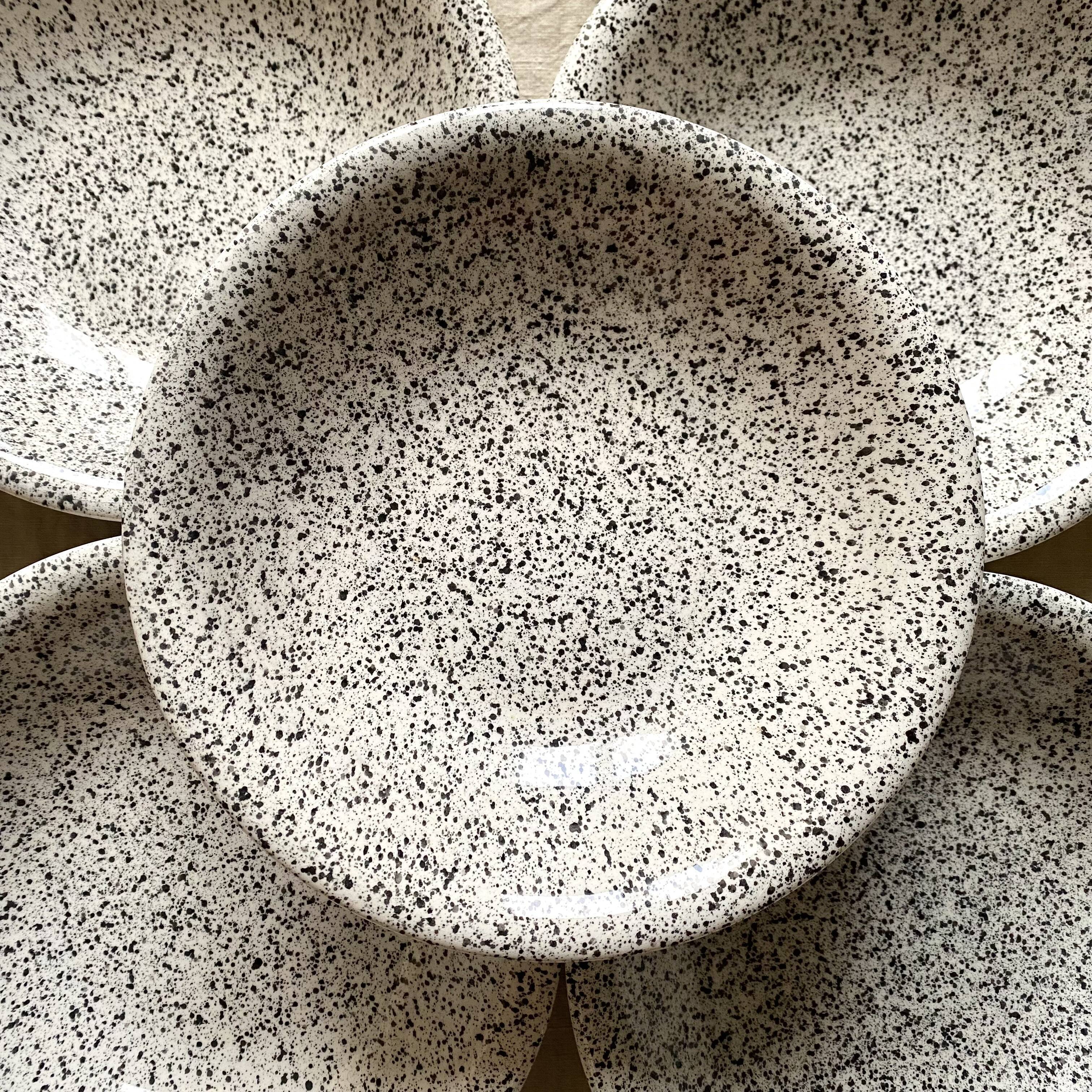 Black and white hollow plates 80s