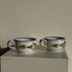 Set of 2 blue Quimper earthenware mugs H6.5 D15