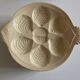 set of 6 oyster plates in ivory Gien earthenware 1960