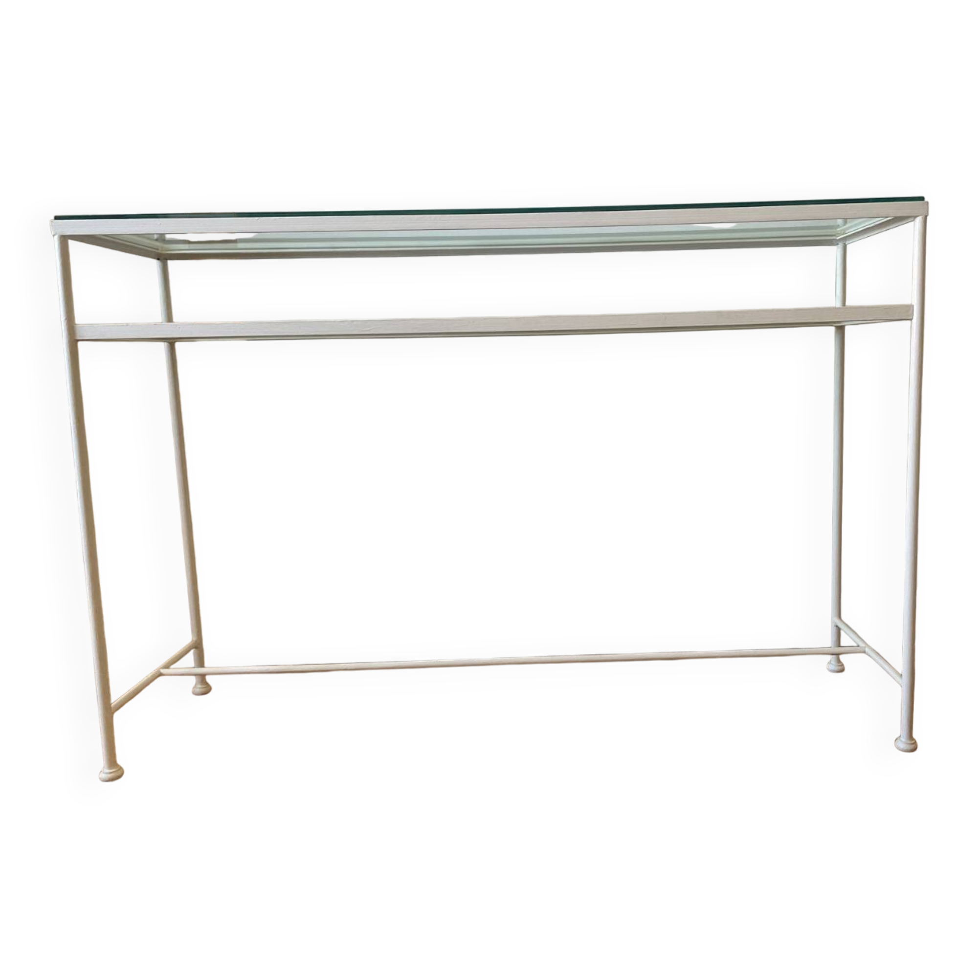 Cinna glass and wrought iron console