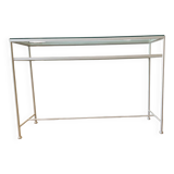 Cinna glass and wrought iron console