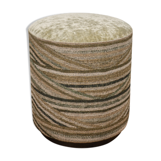 Decorative grey herringbone design pouf