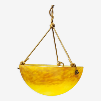 Art Deco suspension lamp in glass paste
