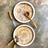 2 flat plates Midwinter in glazed stoneware, service "Shady lane"