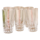 Set of 6 high crystal glasses with diamond tips