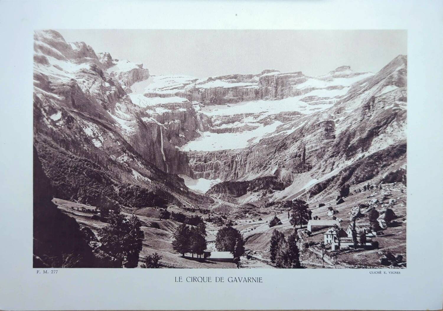 The circus of Gavarnie, Hautes-Pyrénées, photo print from 1937.