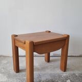Vintage solid elm bedside table