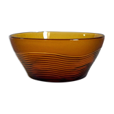 Saladier en verre ambre duralex france vintage