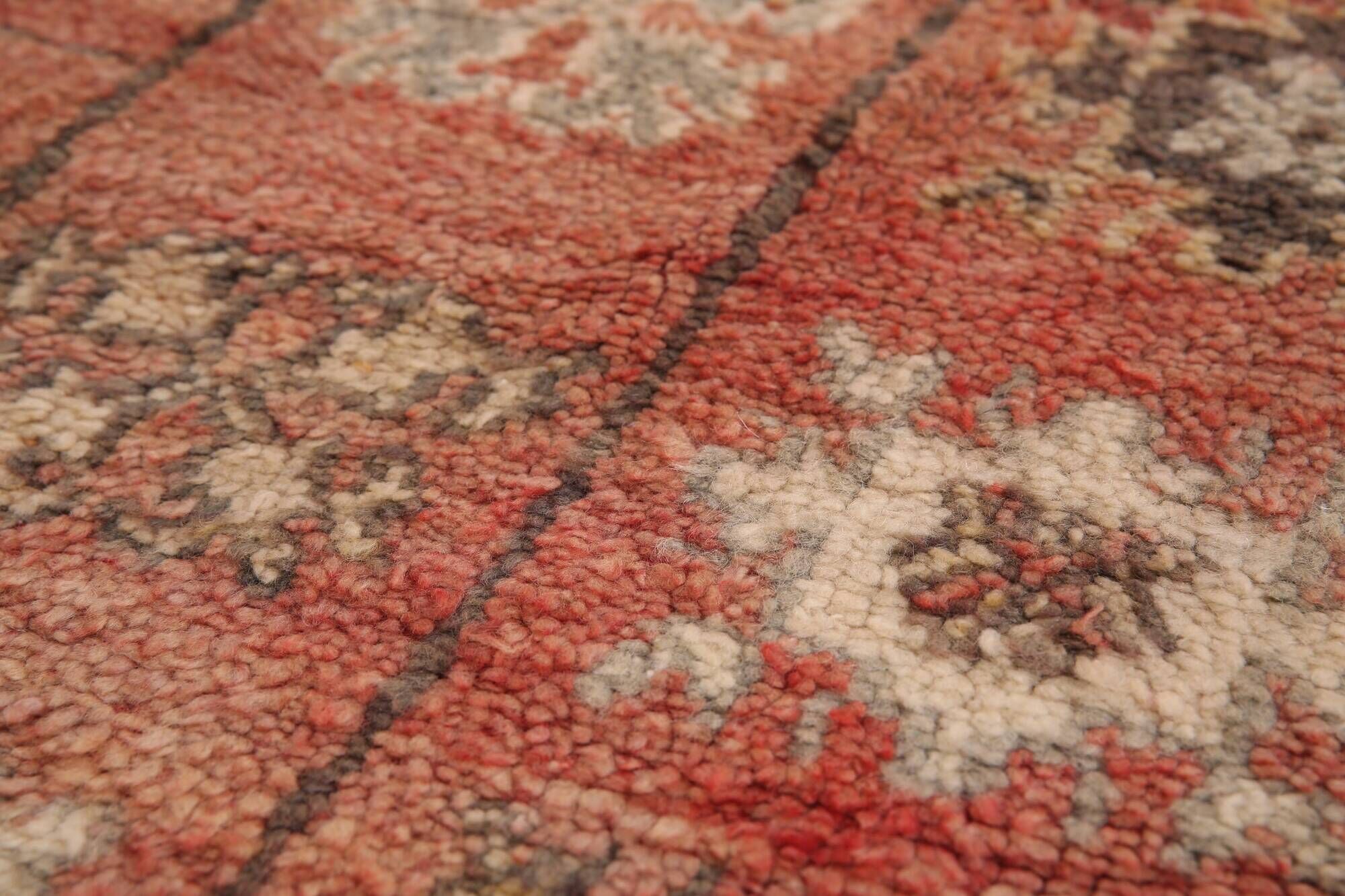 Terracotta Vintage Moroccan Rug 206 x 370 cm - Berber Wool Rug Handmade