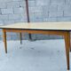 Large table with oak spindle top formica year 50