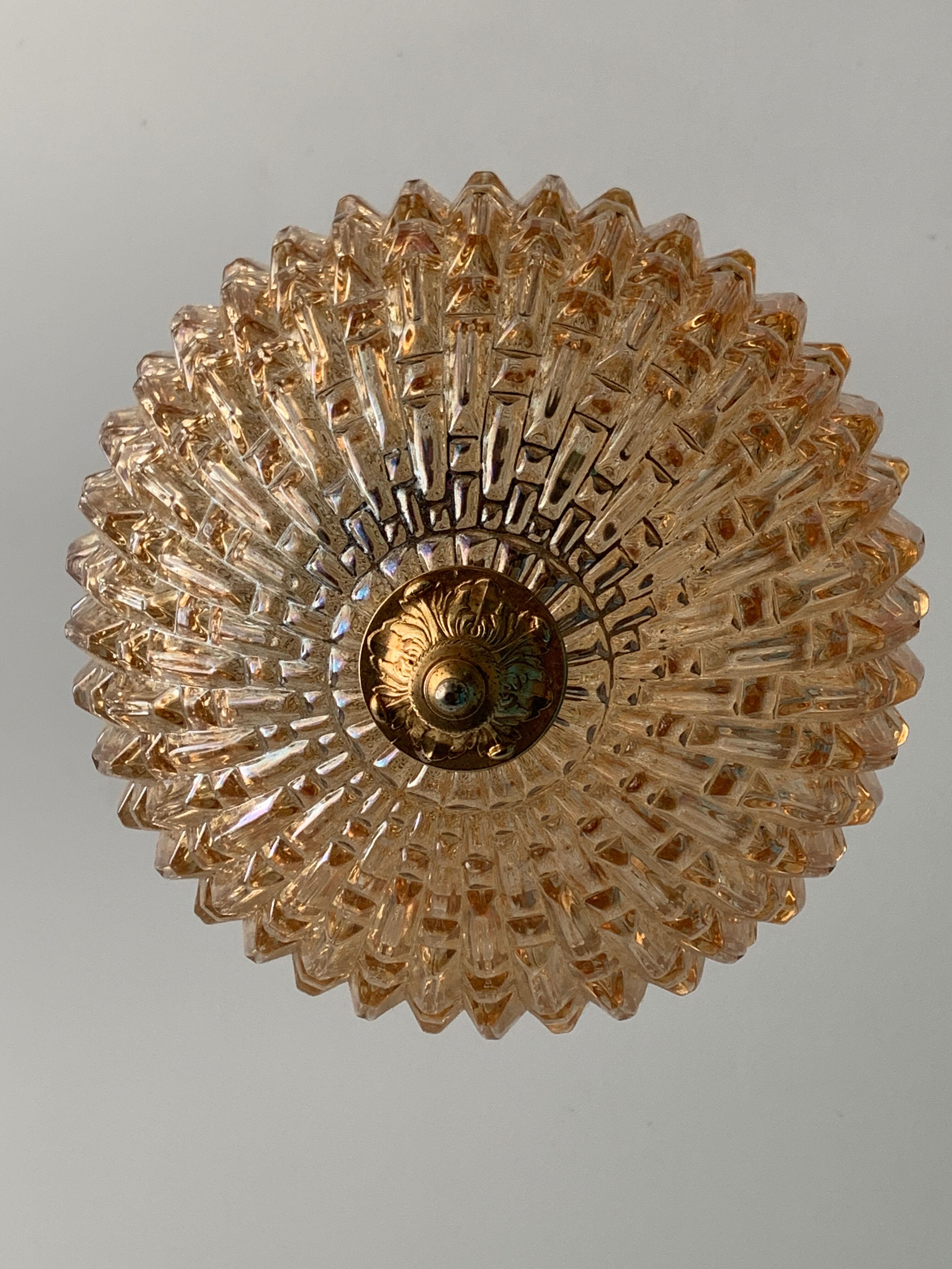 Lantern suspension in glass and brass