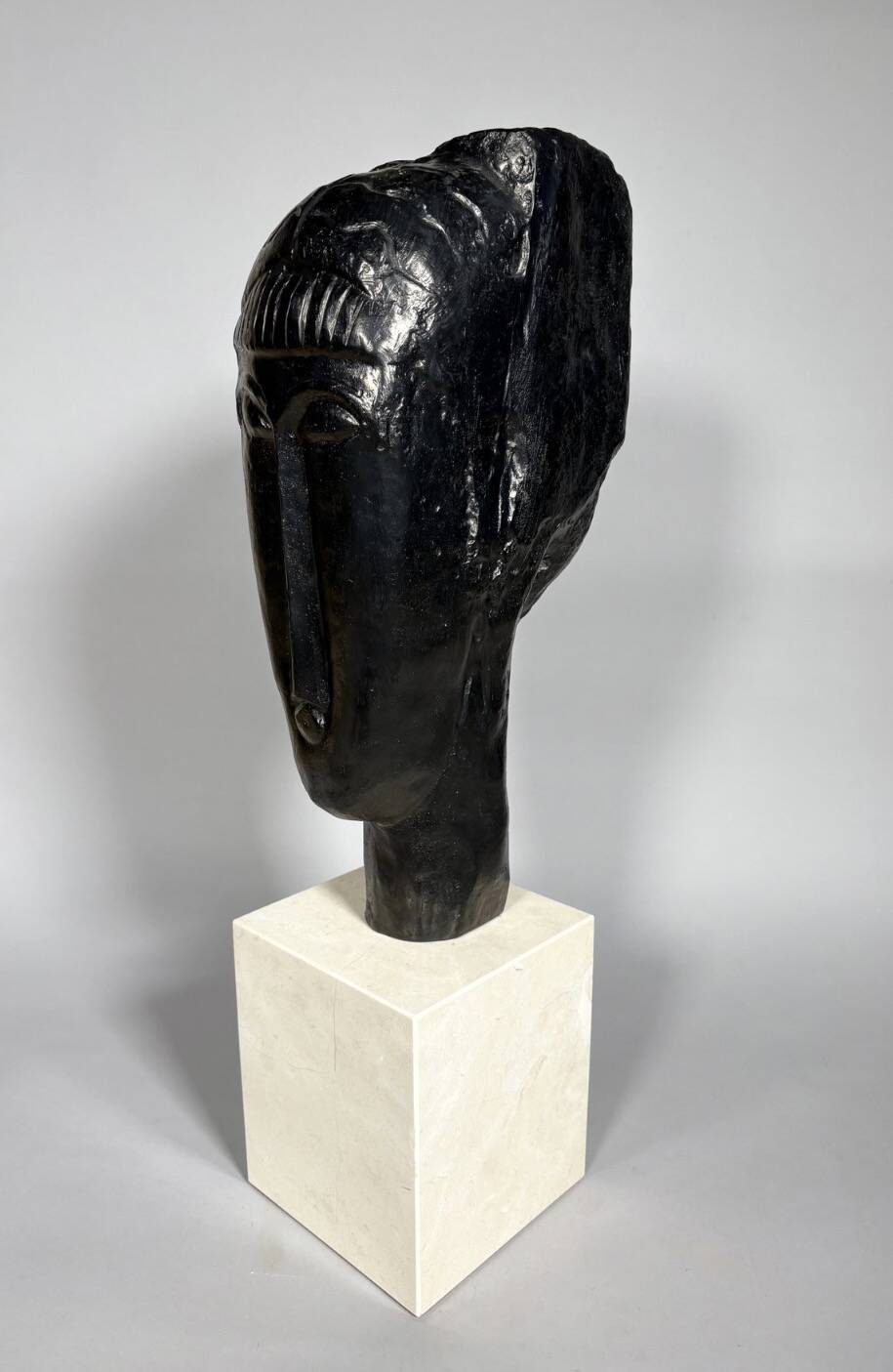 Amedeo Modigliani (1884-1920) Sculpture "Head of a Young Girl with Bangs"
