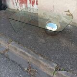 Vintage glass coffee table and metal globe