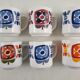 6 mugs vintage mobil design j-c. collector's miller