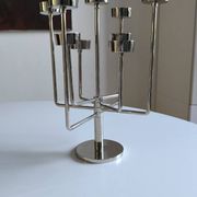 Chrome metal habitat candle holder from the 90s