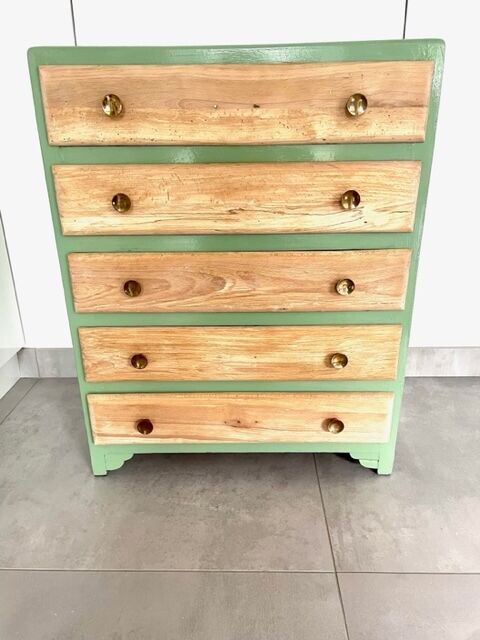 Chest of drawers oak 5 drawers 50s