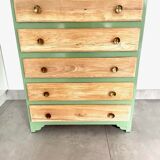 Chest of drawers oak 5 drawers 50s
