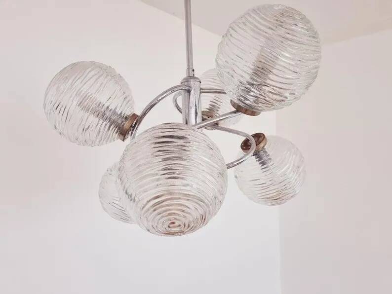 Large Midcentury Galaxy Sputnik Chandelier, Germany, 1970s