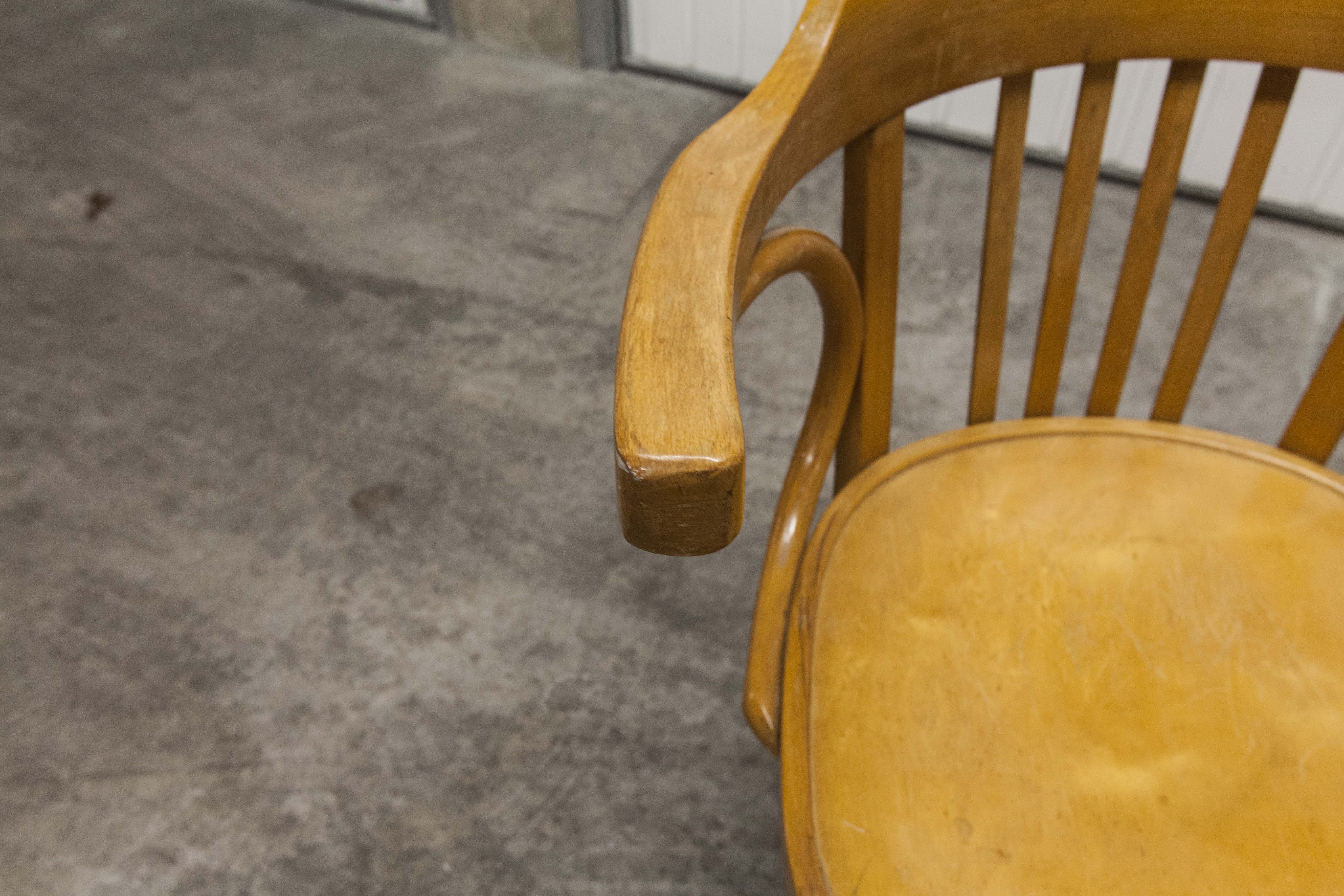 Signed Baumann desk armchair light wood