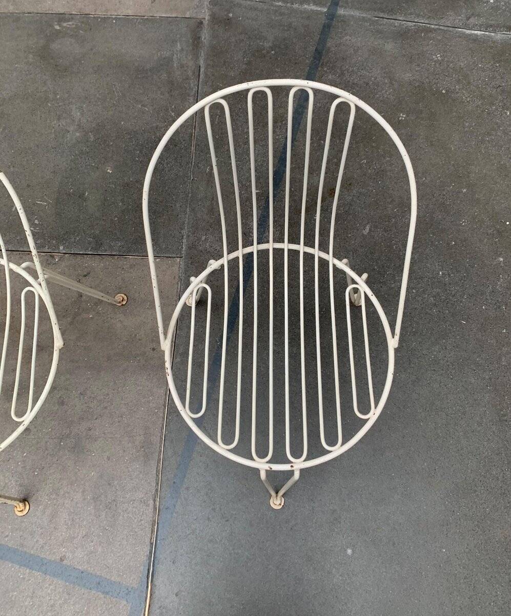 Set of 2 mid-century German metal garden chairs by Mauser Werke Waldeck