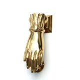 Brass hand-shaped door knocker, 1950s