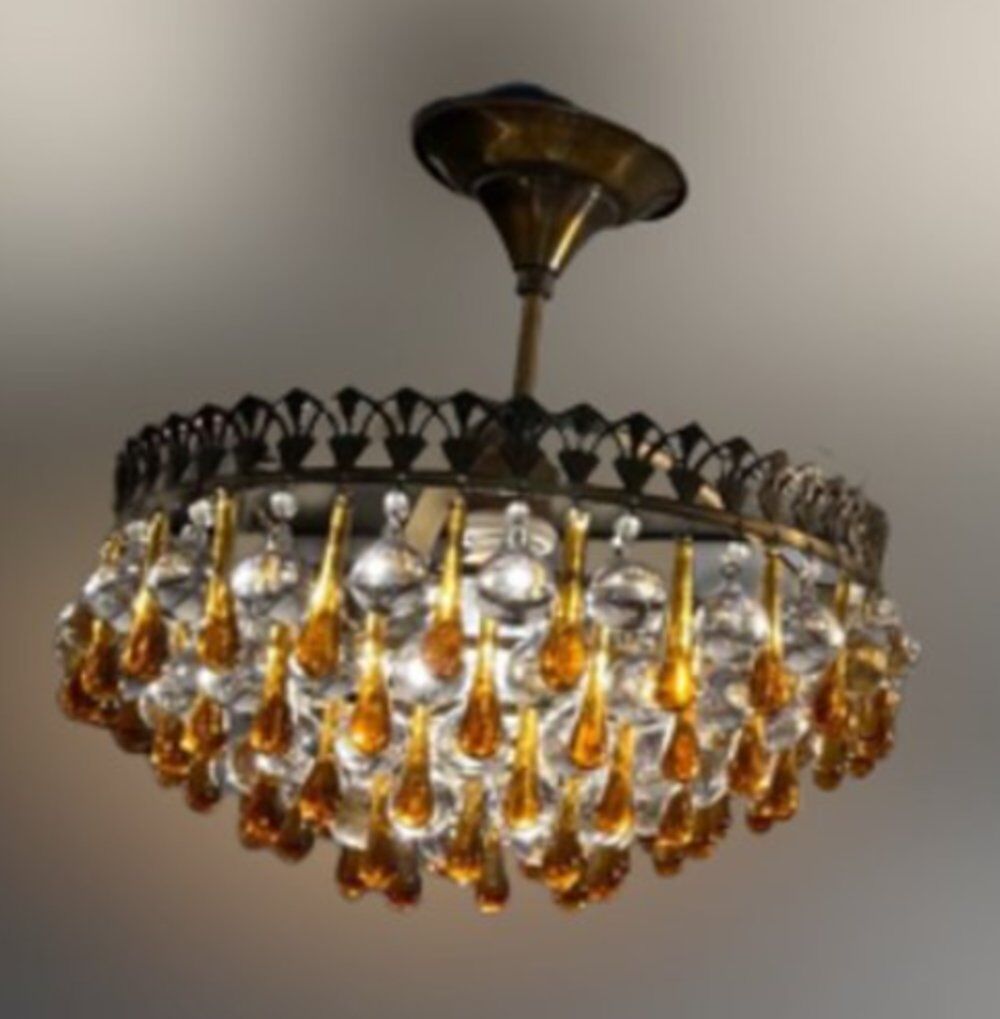 Vintage Murano crystal technology lamp, years 50