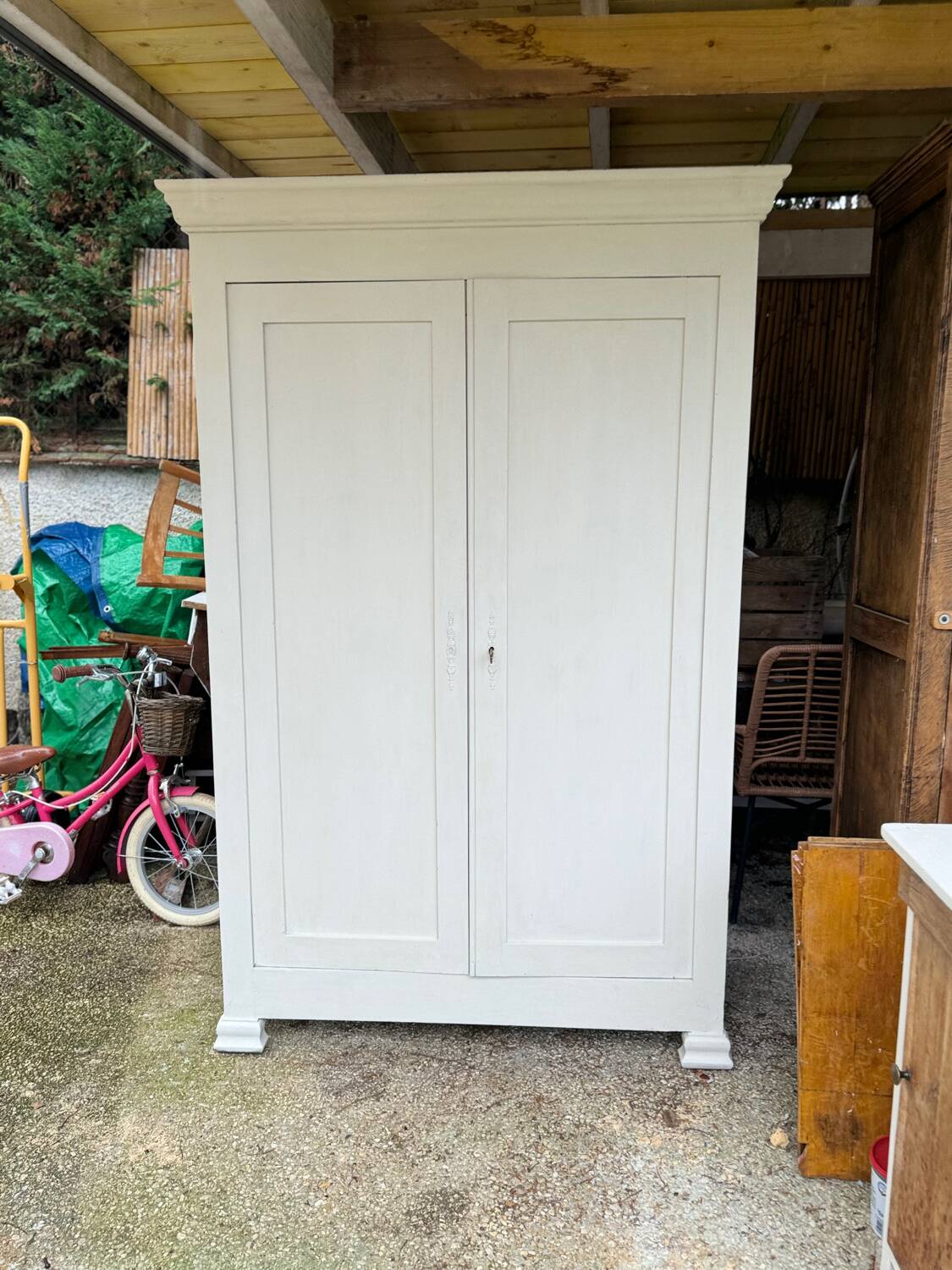 Old white wardrobe