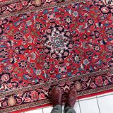 Ancient Persian Kashan carpet, handmade, 131 cm x 205 cm, 1920s.