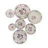 Table service in porcelain circled with silver and signed Puyforca 62 pieces in exceptional condition