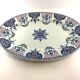 Oval dish Gien Modele Royal décor Rouen with blue arabesques 37cm