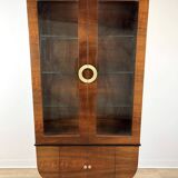 Art Deco walnut display cabinet